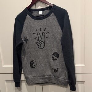 Woman’s Gray and Black Peace Sweatshirt